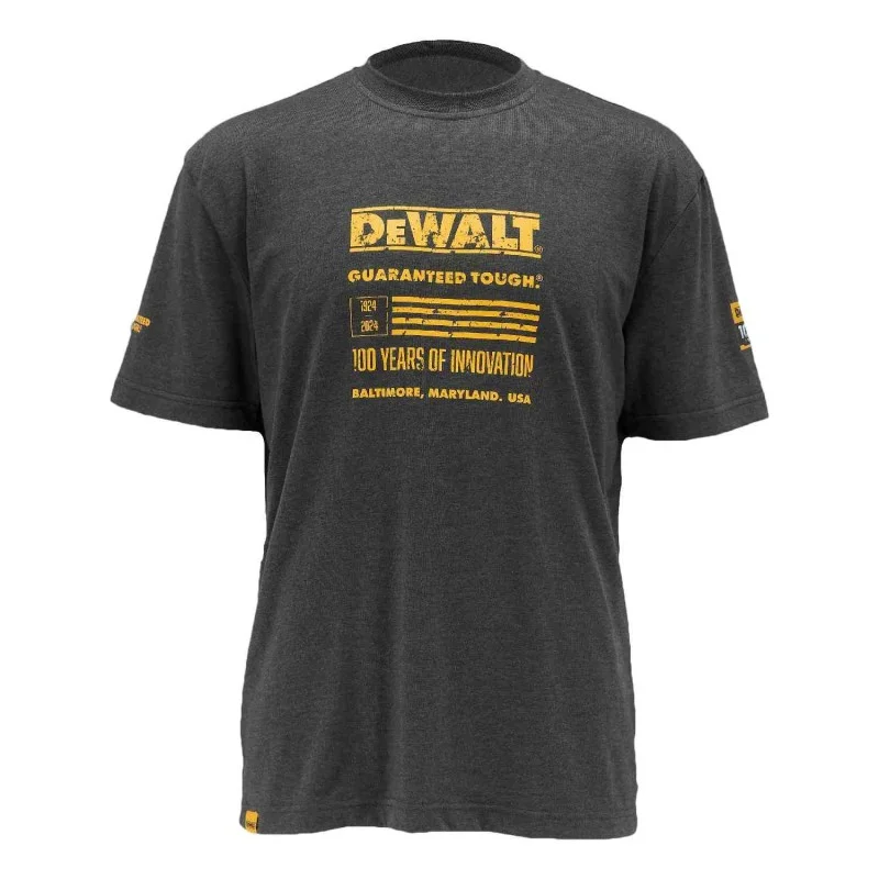 Работна тениска - DEWALT, 100 Year Graphic Tee Shirt Grey, DWC240-004-L