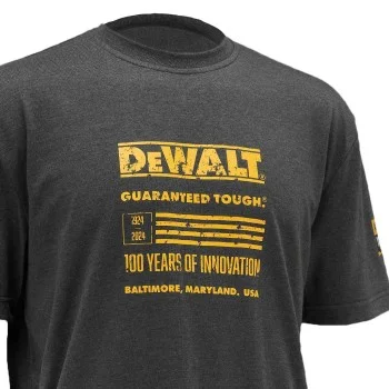 Работна тениска - DEWALT, 100 Year Graphic Tee Shirt Grey, DWC240-004-L