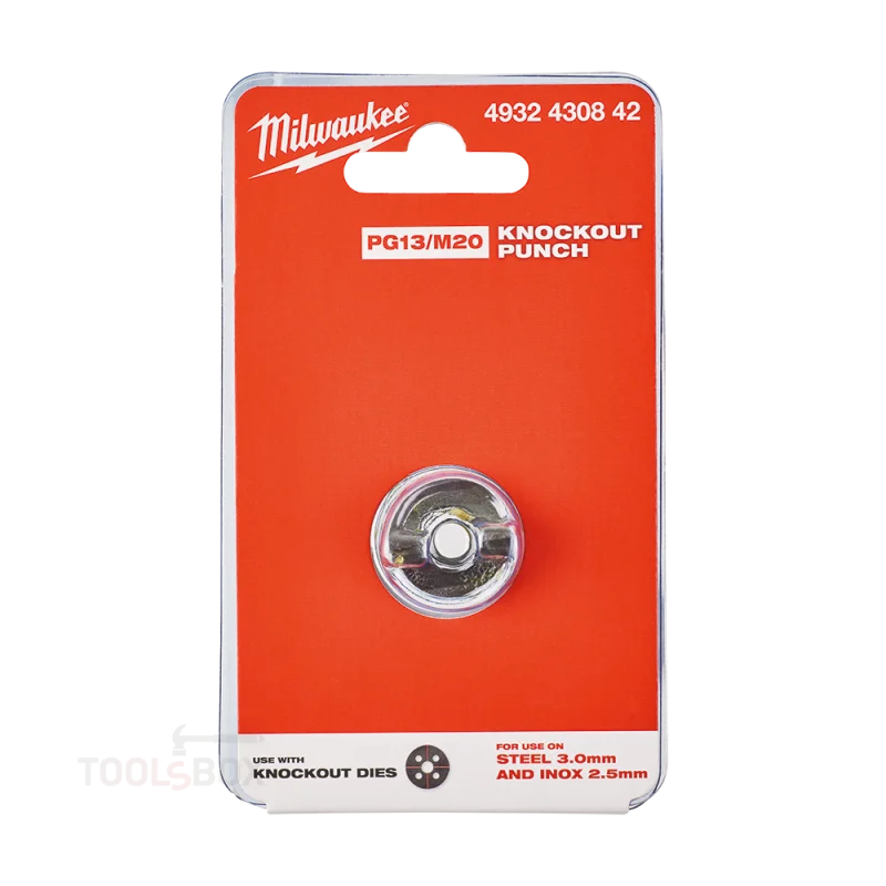 Knockout Punch - Milwaukee, EXACT PG 13 / M 20, for Steel 3.0 mm and Stainless 2.5 mm, 4932430842