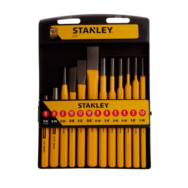 Punch, Centre and Chisel Set - Stanley, 12 Pieces, 4-18-299