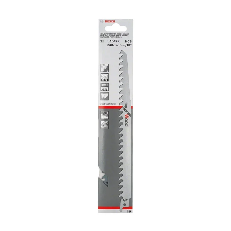 Нож за саблен трион - Bosch, S 1542 K, за дърво, 2608650681