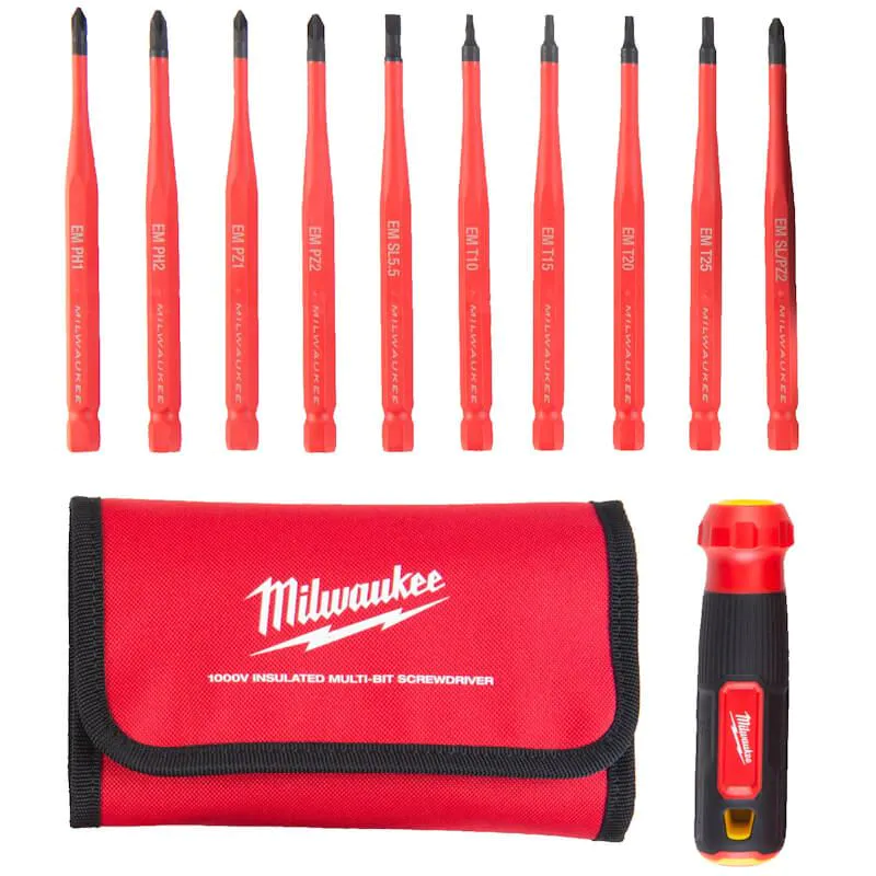 Insulated Multi-bit Screwdriver - Milwaukee, VDE, in case, 4932493657