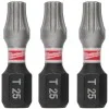 Ударни битове Milwaukee SHOCKWAVE™ IMPACT DUTY TORX TX25, 25 мм, 3 бр., 4932500364