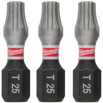 Ударни битове Milwaukee SHOCKWAVE™ IMPACT DUTY TORX TX25, 25 мм, 3 бр., 4932500364