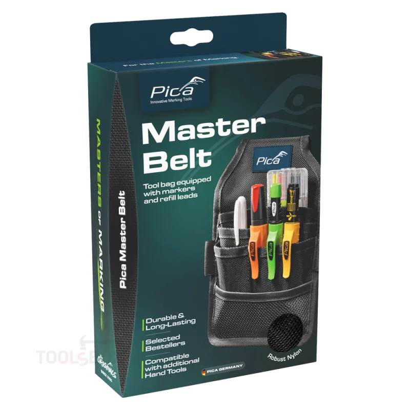Чанта за колан с маркери - PICA, Master Belt, найлон, с маркери и резервни стифтове, 5 части, 55060