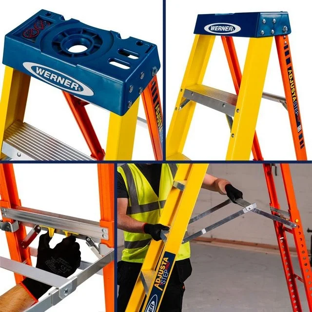 Стъпална стълба Wernerco Adjusta Step 6 стъпала, алуминий и фибростъкло, 150 кг, 075074