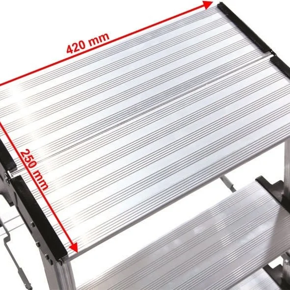 Двустранна алуминиева стълба Krause TREPPO 2x3 с широки стъпала 125 мм, 0,65 м, 150 кг, 126030