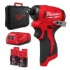 Акумулаторен ударен винтоверт Milwaukee M12 BLIDRC-202C, 12 V, 124 Nm, 2x2,0 Ah, зарядно и куфар