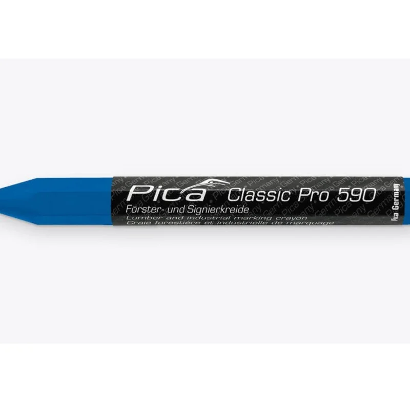 Лесовъдска и сигнална креда - Pica Classic 590 PRO, синя, шестостенна, 12 x 120 мм, 590/41