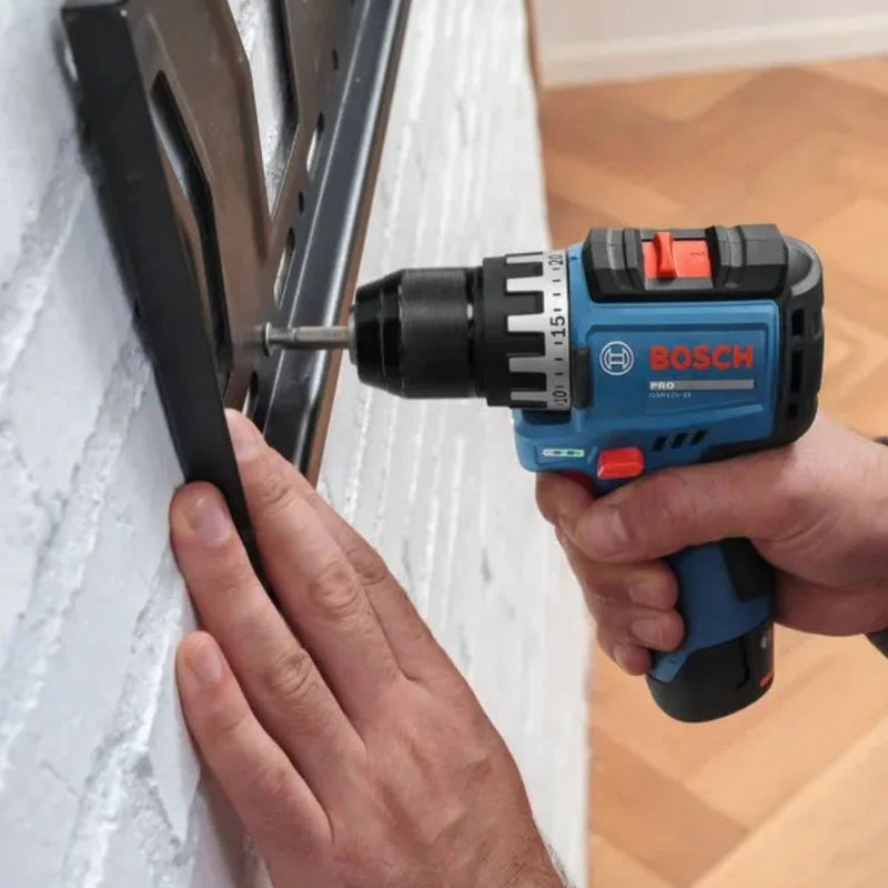 Bosch PRO GSR12V-31 Cordless Drill Driver, 12V, 31 Nm, 2x2.0 Ah, charger, case and 11 bits