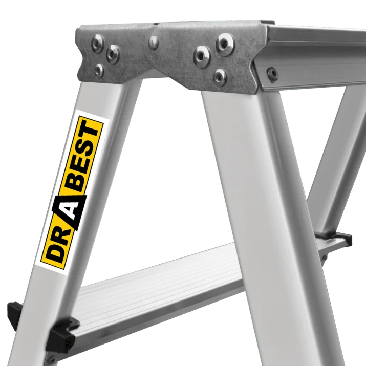 Двустранна алуминиева стълба Drabest 2x4, 0,80 м, 125 кг