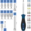Bosch Ratchet Set 1600A03AC7, 1/4 inch, 37 pcs
