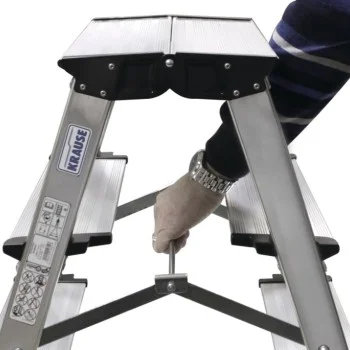 Двустранна алуминиева стълба Krause TREPPO 2x3 с широки стъпала 125 мм, 0,65 м, 150 кг, 126030