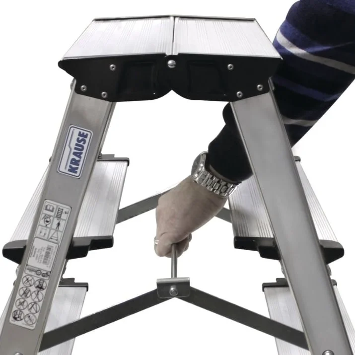 Двустранна алуминиева стълба Krause TREPPO 2x3 с широки стъпала 125 мм, 0,65 м, 150 кг, 126030