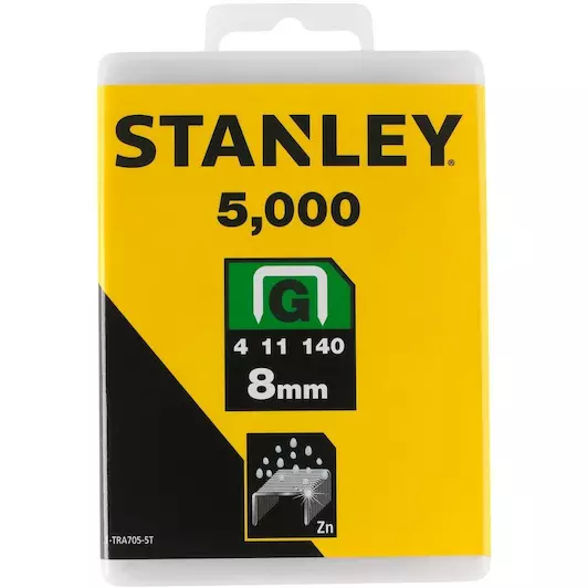 STANLEY 1-TRA705-5T Heavy-Duty Staples Type G, 8 mm, 5000 pcs