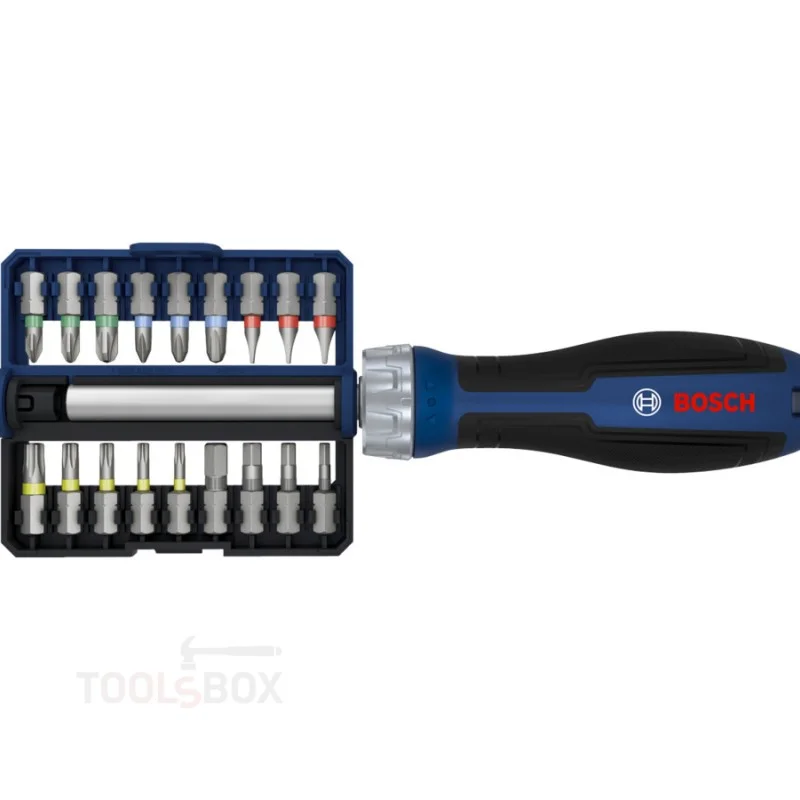 Bit Ratchet Screwdriver with 18 Bits Bosch Professional 1600A039PR, 36 Nm