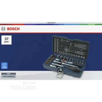 Bosch Ratchet Set 1600A03AC7, 1/4 inch, 37 pcs