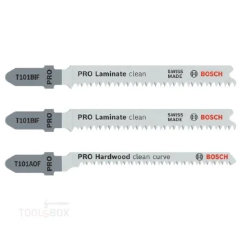 Bosch PRO Laminate Set Jigsaw Blades, T-Shank, 3 Pieces, 2608636429