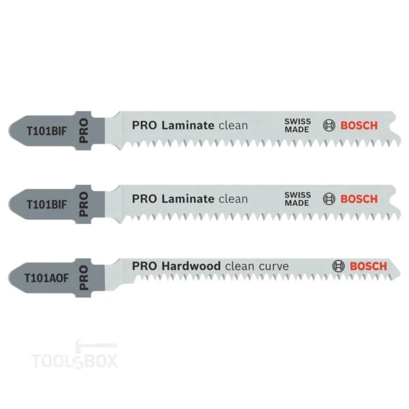 Bosch PRO Laminate Set Jigsaw Blades, T-Shank, 3 Pieces, 2608636429