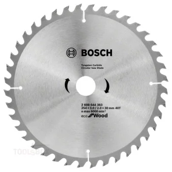 Bosch Eco for Wood Circular Saw Blade, 254 x 30 mm, 40 Teeth, 2608644383