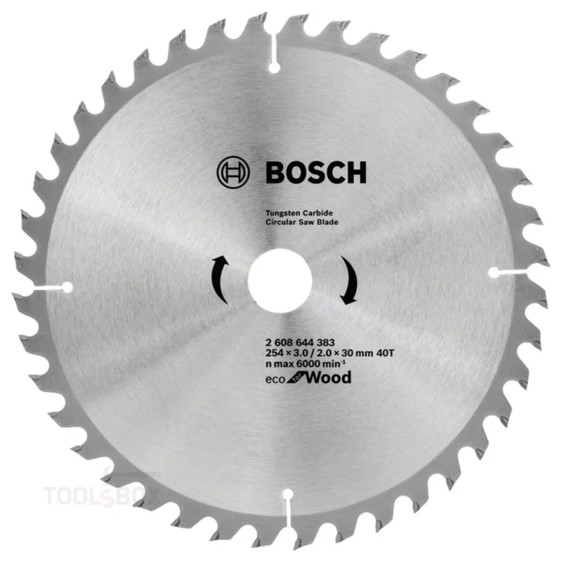 Bosch Eco for Wood Circular Saw Blade, 254 x 30 mm, 40 Teeth, 2608644383