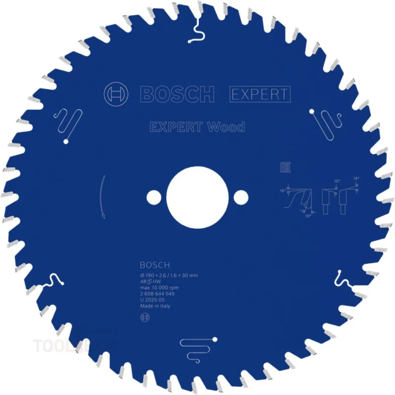 Bosch EXPERT Wood Circular Saw Blade 190 x 30 mm, 48T, 2608644049