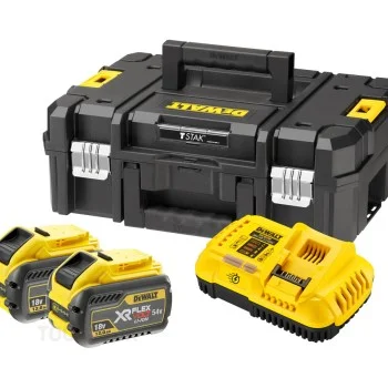 2 Battery and Charger Kit - DeWALT DCB118Y2T, XR FLEXVOLT 18/54 V, 12 Ah, DCB548 + DCB118, in TSTAK Case