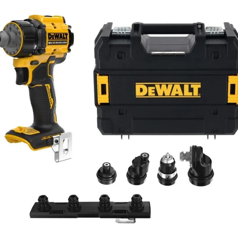 Акумулаторен винтоверт - DeWALT DCD803NT, 18 V XR, безчетков, 4 сменяеми глави, без батерия, T STAK