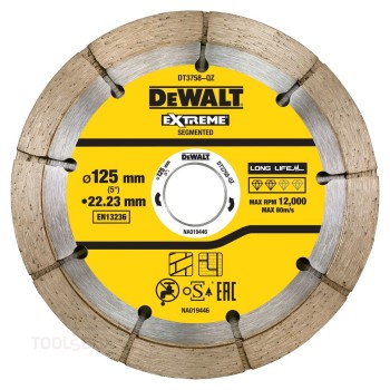 Двоен диамантен диск за фуги - DeWalt, EXTREME, 125 x 22,23 мм, DT3758