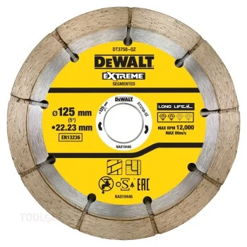 Двоен диамантен диск за фуги - DeWalt, EXTREME, 125 x 22,23 мм, DT3758