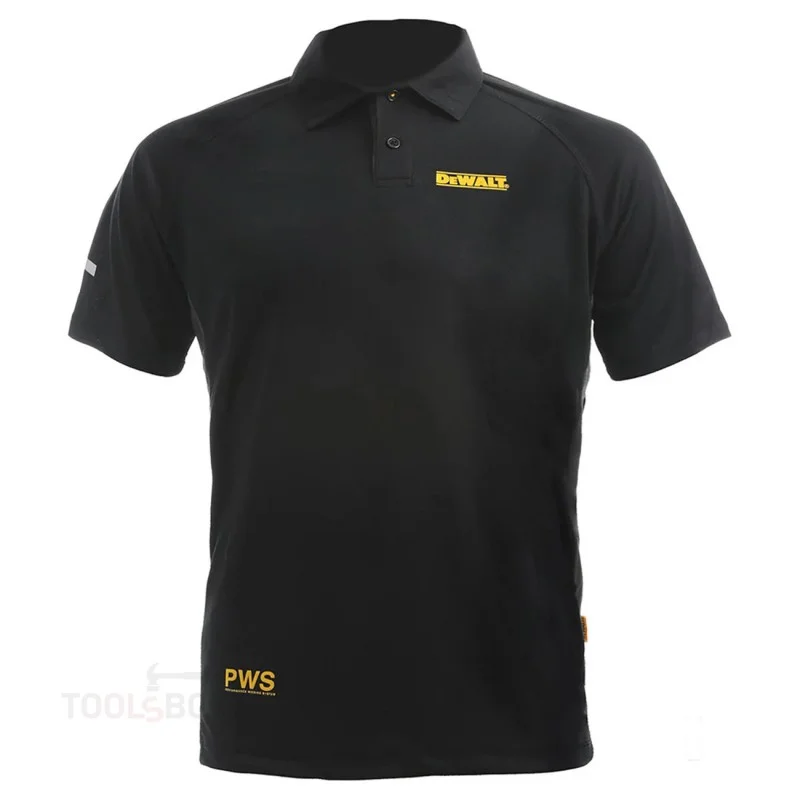 DeWalt Rutland PWS Polo Shirt, Black/Grey, Size L, DWC125-013
