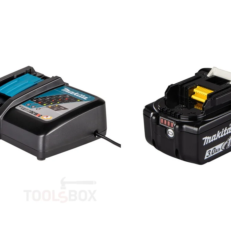 Charger and Battery Set - Makita, DC18RC + BL1830B, 18V, 3.0 Ah, 1914J5-6