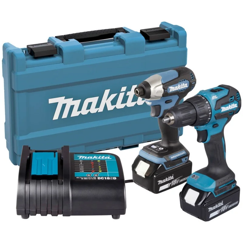 Комплект акумулаторни машини Makita DLX2539ST, 18V LXT - DHP490 и DTD157, 2x5.0Ah