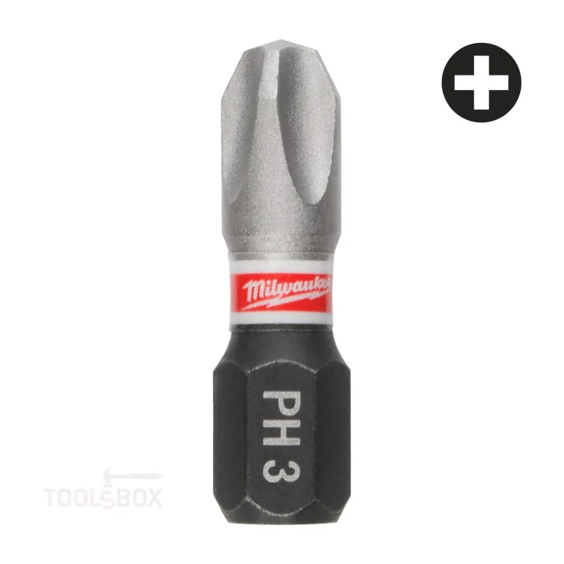 Ударен бит - Milwaukee, SHOCKWAVE PH3, 25 мм, 4932500354