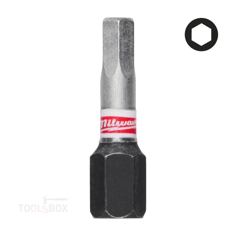 Ударен бит - Milwaukee, SHOCKWAVE Hex 4 мм, 25 мм, 4932500380