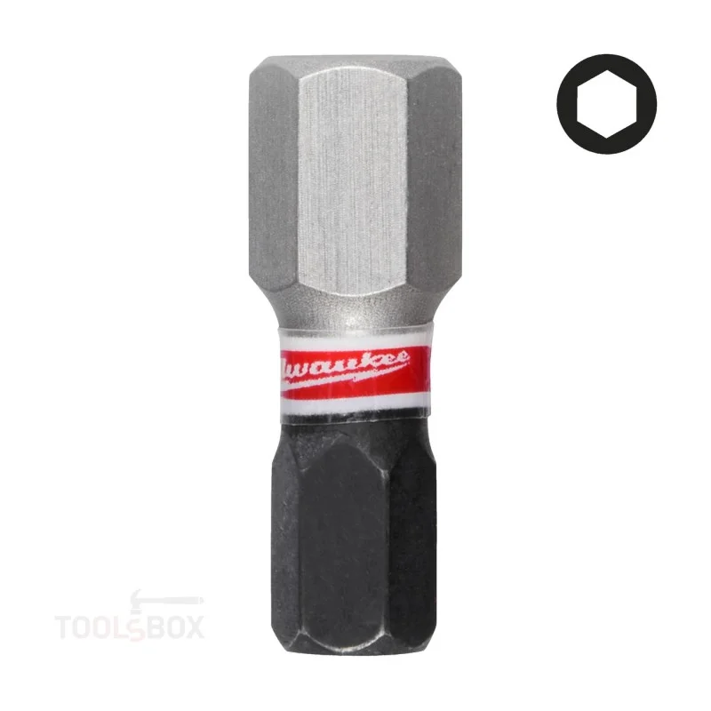 Ударен бит - Milwaukee, SHOCKWAVE Hex 8 мм, 25 мм, 4932500383
