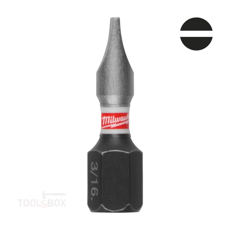 Ударен бит - Milwaukee, SHOCKWAVE SL 1,2 x 6,5 мм, 25 мм, 4932500388