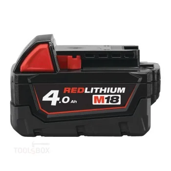 Акумулаторна батерия - Milwaukee, M18 B4, 18V, 4,0 Ah, REDLITHIUM-ION, 4932430063