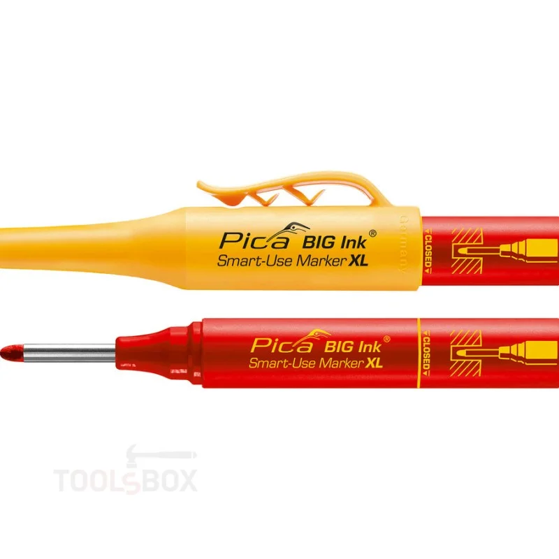 Маркер за дълбоки отвори - Pica BIG Ink Smart-Use Marker XL, червен, връх 2-4 мм, 170/40