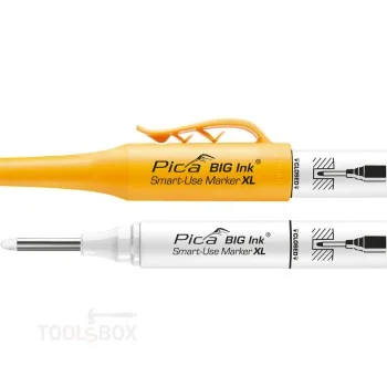 Маркер за дълбоки отвори - Pica BIG Ink Smart-Use Marker XL, бял, връх 2-4 мм, 170/52