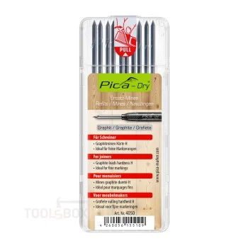 Резервни графити за Pica Dry - за дърводелци, твърдост H, Ø2,8 x 125 мм, 10 бр., 4050