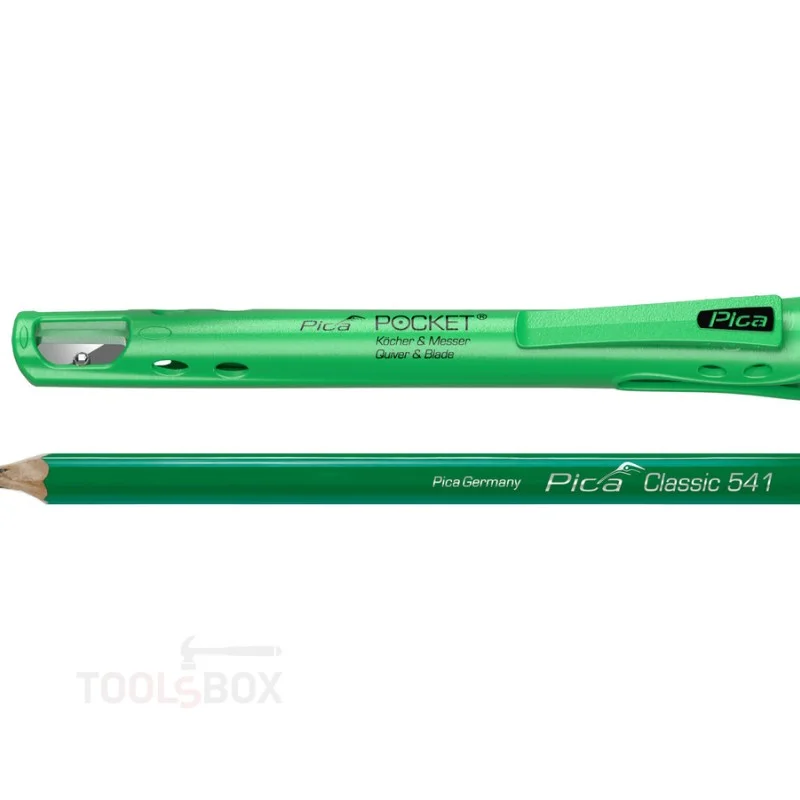 Колчан за молив с нож за подостряне - Pica Pocket, със зидарски молив Pica Classic 541, 24 см, 505/02
