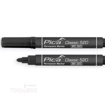 Alcohol-Based Permanent Marker - Pica Classic 520, Black, Round tip 1-4 mm, 520/46