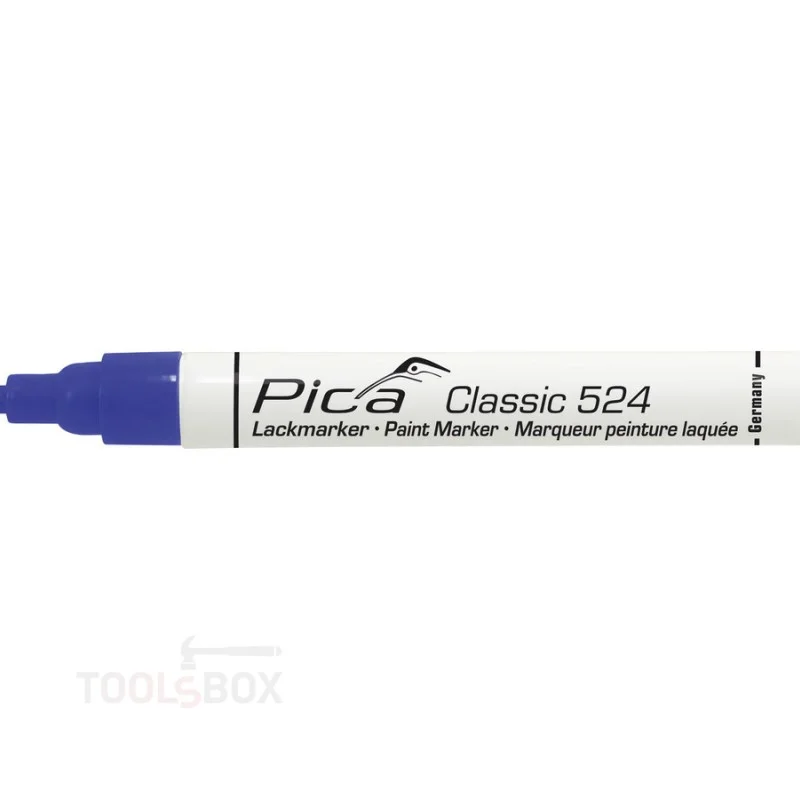 Перманентен маркер с боя - Pica Classic 524, син, кръгъл връх 2-4 мм, 524/41