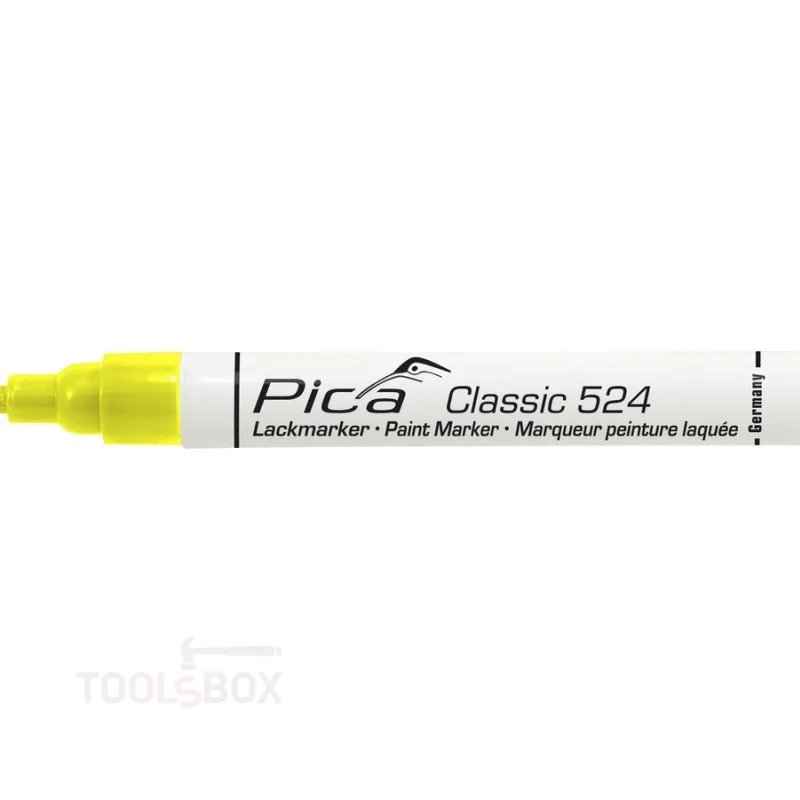 Permanent Paint Marker - Pica Classic 524, Yellow, 2-4 mm Round Tip, 524/44