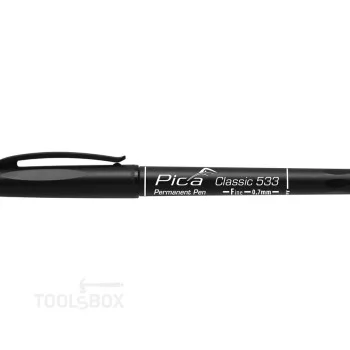 Перманентен фин маркер - Pica Classic 533 Permanent Pen, черен, връх F 0,7 мм, 533/46