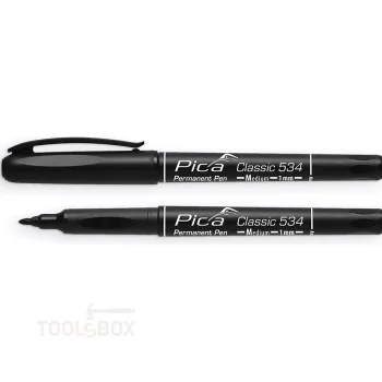 Перманентен маркер - Pica Classic 534 Permanent Pen, черен, връх M 1 мм, на спиртна основа, 534/46