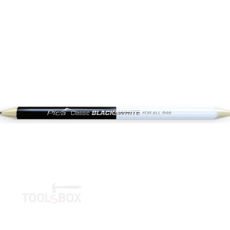Универсален молив - Pica Classic 546 FOR ALL Black & White, графит 2B и бял, триъгълен, 546/24-50