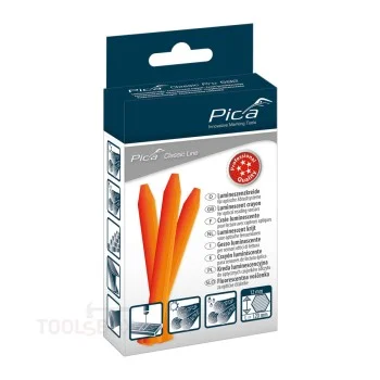 Луминесцентна креда - Pica Classic PRO 592, оранжева, за оптични сензори, шестостенна, 12 x 120 мм, 592/054