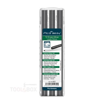 Зидарски пълнители за Pica BIG Dry - графит 10H, 12 бр., 2x5x150 мм, 6055